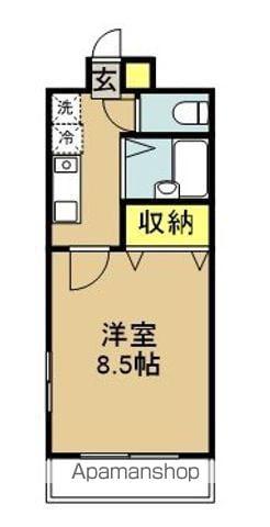 LILY-BEさくら(1K/4階)の間取り写真