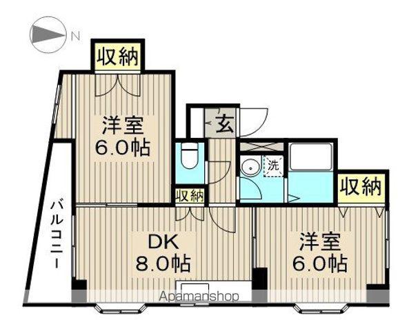 メゾンクレール(2DK/1階)の間取り写真