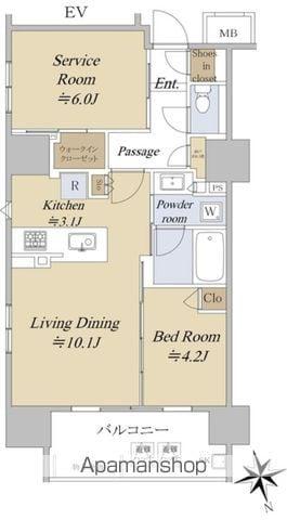 アクシルコート早稲田(1SLDK/10階)の間取り写真