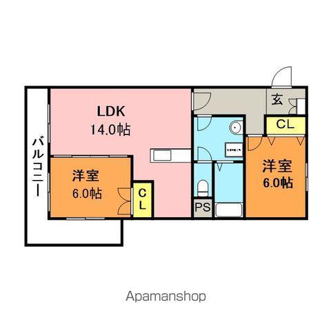 組坂ビル NO12(2LDK/6階)の間取り写真