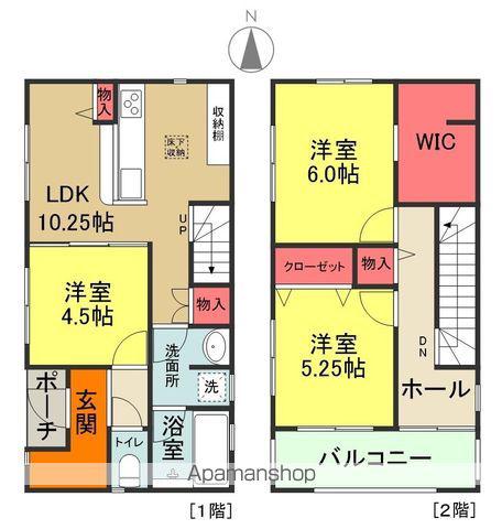 常磐線 湯本駅 バス乗車時間：16分 小名浜三小バス停で下車 徒歩5分 2階建 築1年(3LDK)の間取り写真