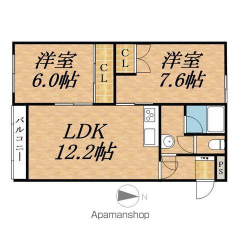 山上マンション(2LDK/3階)の間取り写真