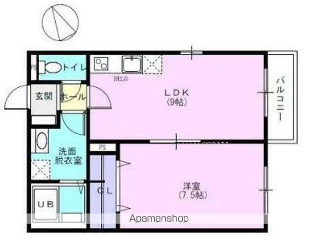 アルプス(1LDK/2階)の間取り写真