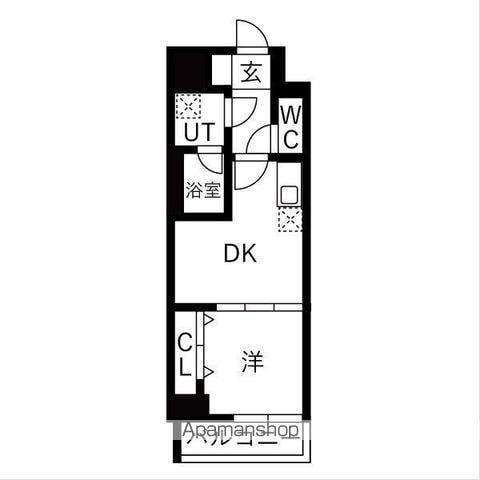 OAKLANCE 森下Ⅱ(1DK/13階)の間取り写真