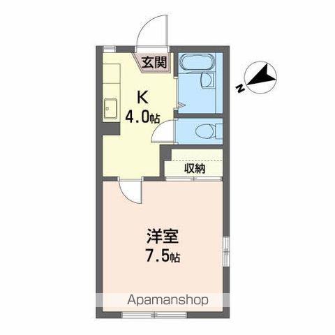 ユーロ・ハイツ名須川B(1K/1階)の間取り写真