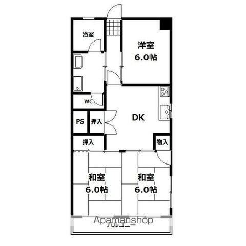 パールレジデンスⅠ(3DK/3階)の間取り写真
