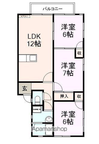 ロイヤルパレス村松ⅡA(3LDK/2階)の間取り写真