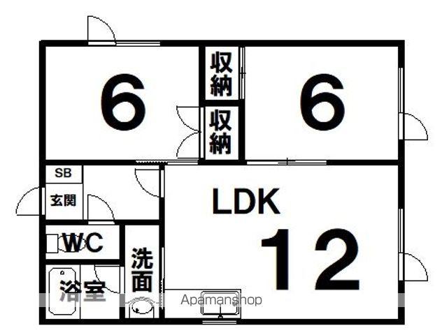 コーポいしかわ(2LDK/2階)の間取り写真