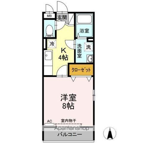 I MARK(1K/2階)の間取り写真