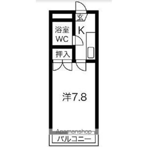フローラルプラザ2号館(1K/3階)の間取り写真