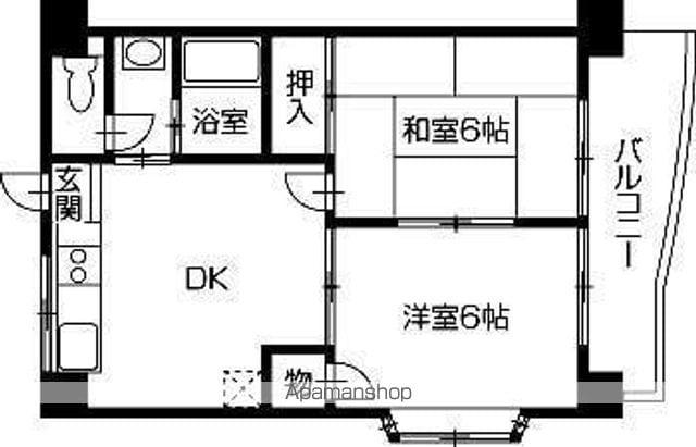 サンピア本町(2DK/5階)の間取り写真