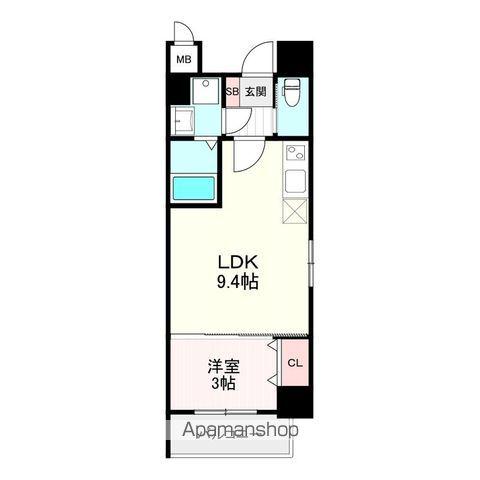 クオリネスコート博多吉塚(1LDK/5階)の間取り写真