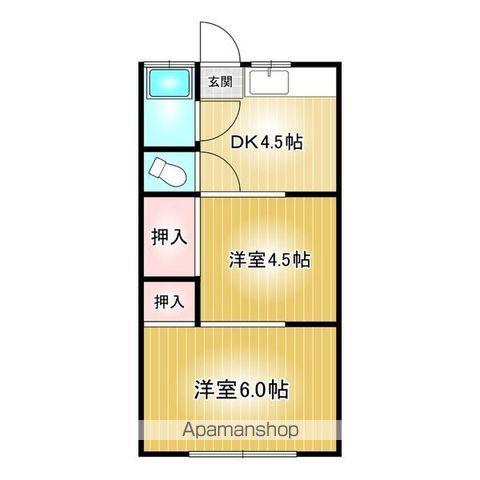 日の出荘(2K/1階)の間取り写真