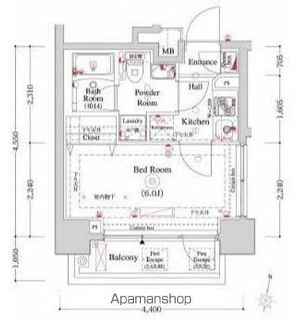 OMNIA横濱阪東橋(1K/3階)の間取り写真