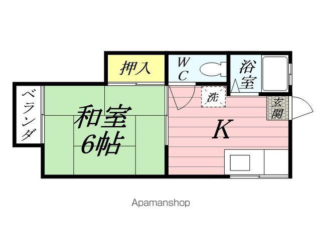 コーポ和光(1DK/2階)の間取り写真