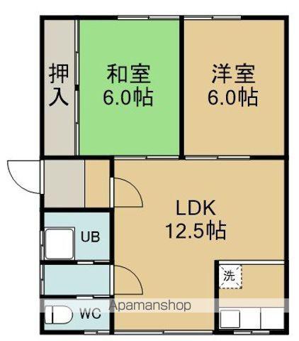 北斗荘(2LDK/2階)の間取り写真