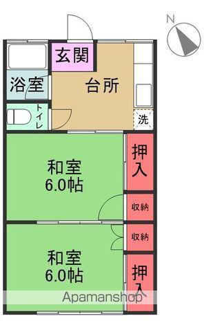 ホワイトハイツ(2K/1階)の間取り写真