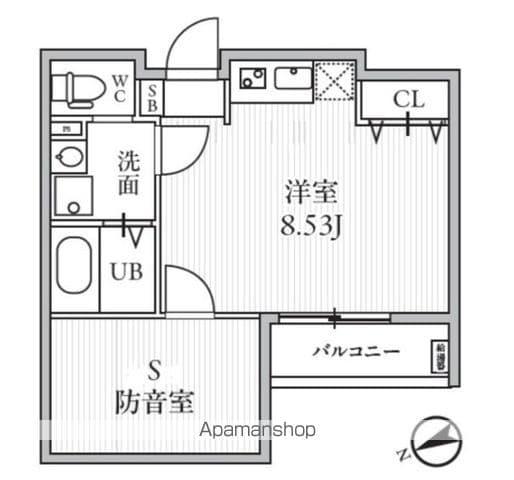 T＇S CUORE MUSE落合南長崎(ワンルーム/1階)の間取り写真