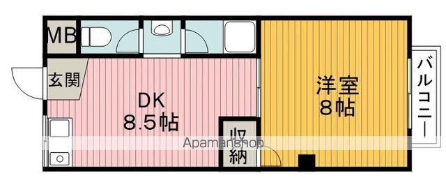 イワタバコ苑(1DK/1階)の間取り写真