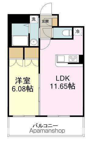 アルティザ仙台花京院(1LDK/3階)の間取り写真