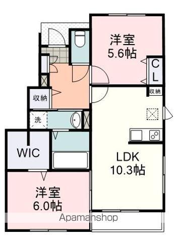 花客家 A棟(2LDK/1階)の間取り写真