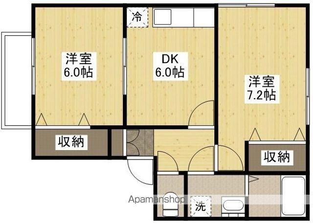 サンパティークS2(1LDK/2階)の間取り写真
