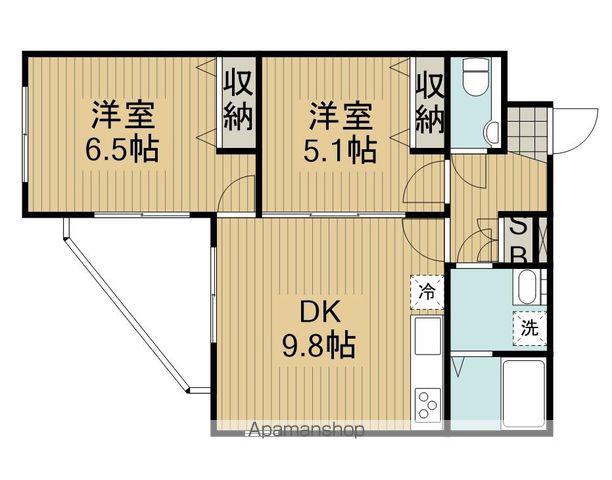 フォセット中野大和町(2DK/4階)の間取り写真