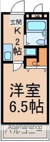 ドエル立川(1K/2階)の間取り写真