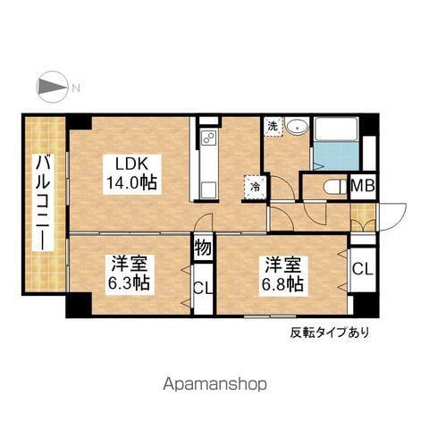 インプルーブ葵(2LDK/9階)の間取り写真