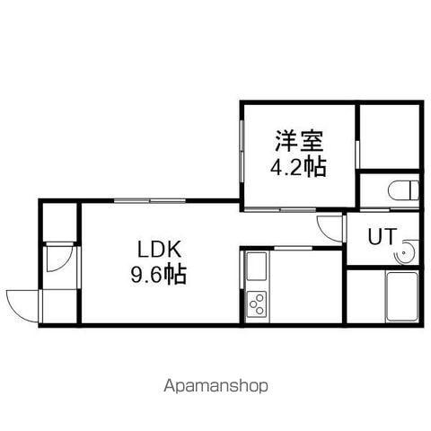 南郷通14丁目北 MS(1LDK/3階)の間取り写真