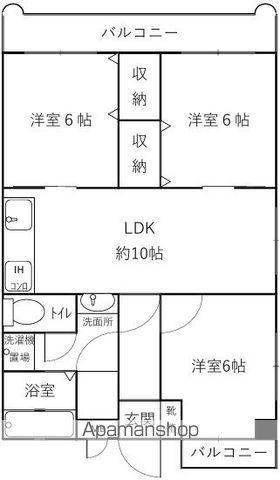 グランドハイツ高峰(3LDK/4階)の間取り写真