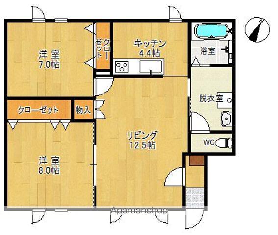 レジデンスやまと壱号館(2LDK/2階)の間取り写真