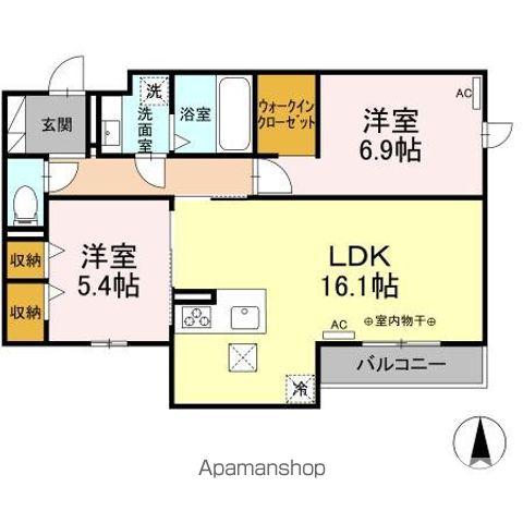 MAISON DE LUMIERE(2LDK/1階)の間取り写真