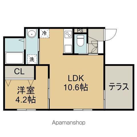 黄金北3丁目MS B棟(1LDK/1階)の間取り写真