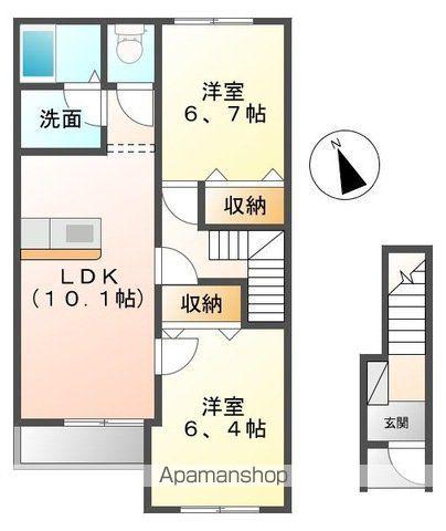 レガート(2LDK/2階)の間取り写真