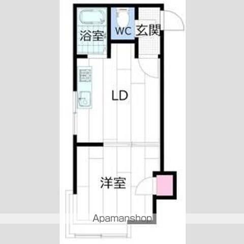 ノースクリエイト二十四軒Ⅰ(1DK/2階)の間取り写真