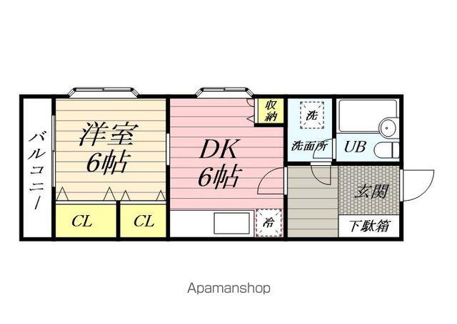 フジビュー矢向(1DK/4階)の間取り写真