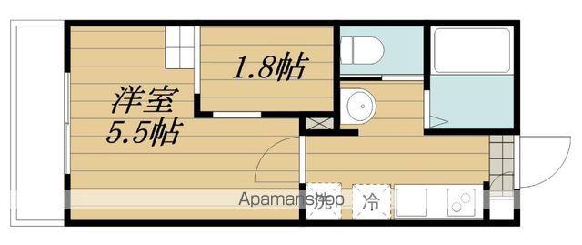 バチュラー立川(1K/3階)の間取り写真