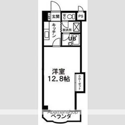 グラーベⅠ(1K/4階)の間取り写真