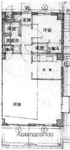 ドルフ安藤橋Ⅱ(1LDK/3階)の間取り写真