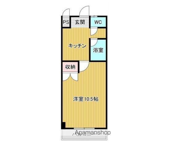 メルベイユ盛岡2(1K/1階)の間取り写真