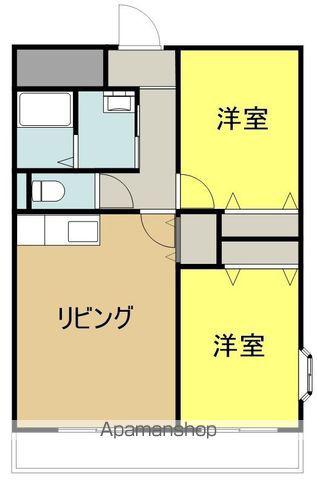 グランディール萩原壱番館(2LDK/6階)の間取り写真