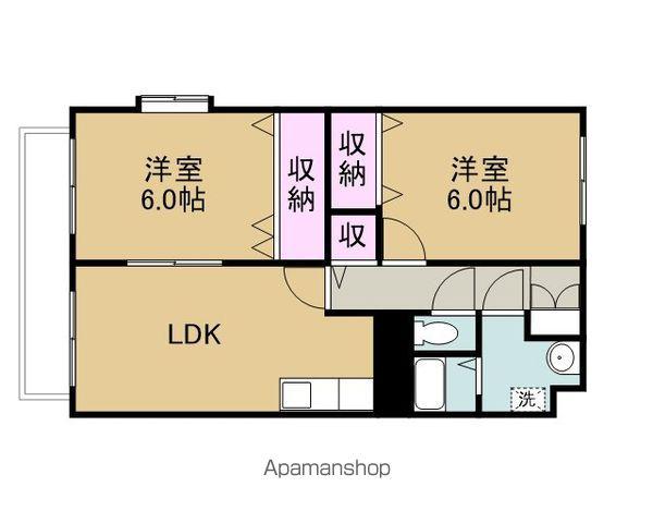 サンヴィオレ(2LDK/1階)の間取り写真