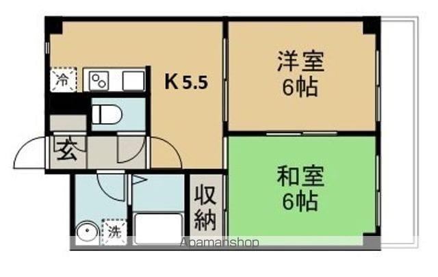 ブランシェ宮千代(2DK/1階)の間取り写真