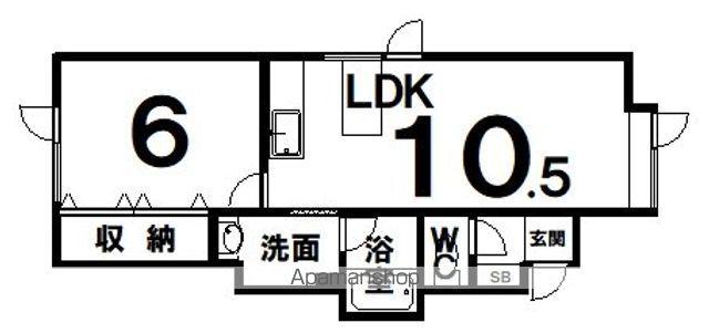 パイナップル(1LDK/1階)の間取り写真