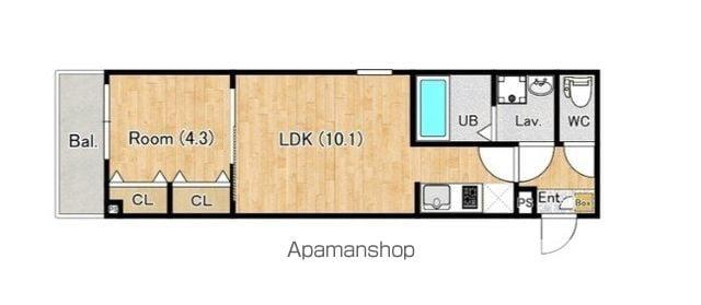 ジーメゾン福生加美平(1LDK/2階)の間取り写真
