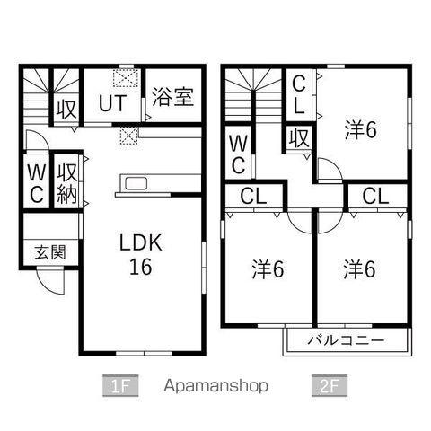 東海道本線 尾張一宮駅 徒歩45分 2階建 築1年(3LDK)の間取り写真
