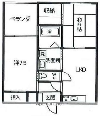 グリーンロフト(2LDK/2階)の間取り写真