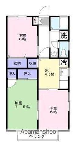 サブラインセジュール(3DK/1階)の間取り写真