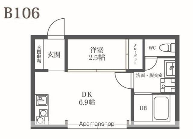 SORANONE(1DK/1階)の間取り写真